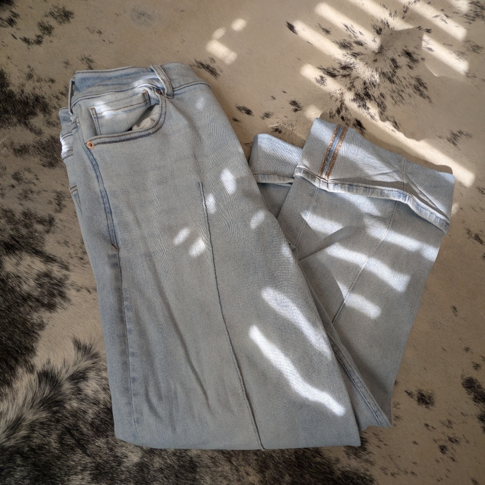 Dear John Light Blue Flare Wide Leg Jeans